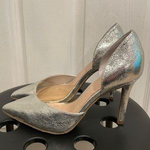 Silver Aldo Heels Size 5
